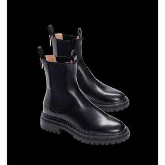 BARED FOOTWEAR PELTOPS CHELSEA BOOTS BLACK LEATHER WOMENS EU 34 US 4 4.5 NEW - Picture 3 of 8